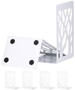 lot 60242 image: Book Ends, Bookends, Book Ends for Shelves, Bookends for Shelves, Bookend, Book Ends for Heavy Books, Book Shelf Holder Home Decorative, Metal Bookends White 3 Pair, Bookend Supports, Book Stoppers