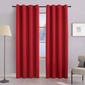 lot 60269 image: BERSWAY 99% Blackout Curtains & Drapes Panels 96 Inches Darkening Curtains Thermal Insulated Curtain for Bedroom - Red 96 Inches Long Grommet Window Curtain 2 Panels Set,W 52 x L 96