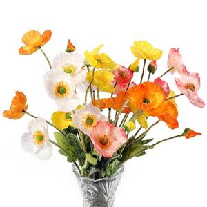 lot 60274 image: Lumoslyy Artificial Flowers Silk Poppy Flowers for Decoration Realistic Bouquet Home Decor Faux Flower Pack of 5 (Mixcolor)