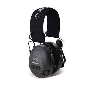 lot 60284 image: WALKERS Bluetooth Passive Muff - Compact Lightweight 25dB NRR Hunting Shooting Passive Hearing Protection Muff w Adjustable Boom Mic, 3 AAA Batteries Included, Black