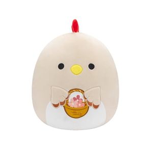 lot 60288 image: Squishmallows Original 12-Inch Todd Beige Rooster with Basket of Flowers - Official Jazwares Plush