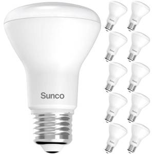 lot 60291 image: Sunco 10 Pack BR20 LED Bulbs Indoor Flood Light R20 Dimmable CRI93 2700K Soft White 50W Equivalent to 7W, E26 Medium Base, Recessed Can Lights for Home Residential Living Area Ceiling Lights - UL