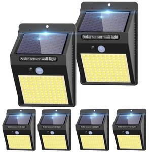 lot 60298 image: 6 Pack Solar Motion Lights Outdoor, 3 Modes100LED Solar Security Lights Wireless IP65 Waterproof Solar Wall Lights Outdoor Lights for Front Door, Backyard, Garage, Deck(Warm White)
