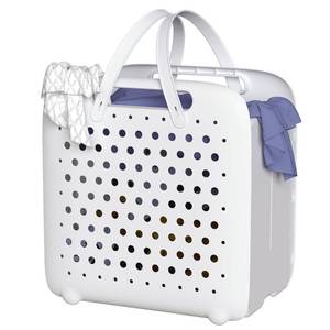 lot 60302 image: HAIXIN HOME Laundry Basket, 45L12 gallon Laundry Hamper, Collapsible Laundry Baskets, Plastic Laundry Basket, Portable Waterproof Dirty Clothes Hamper for Laundry, Basket with Handle(1 Pack, White)