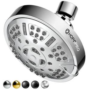 lot 60316 image: HOPOPRO Upgraded 9 Settings High Pressure Shower Head - Consumer Reports Tested Brand - High Flow Fixed Showerhead Adjustable Bathroom Showerhead Relacement - 1-Minute Tool-free Installations
