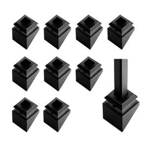 lot 60317 image: Sidasu Baluster Angle Shoes Black Baluster Shoes Slant Wrought Iron Baluster Shoes Iron Baluster Shoes Cover for Use with 12 Square Balusters Set of 10 (Only for The 40 Degree Stair),No Connectors