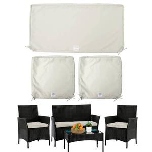 lot 60320 image: ClawsCover 3Pack Outdoor Seat Cushions Replacement Covers Fit for 4 Pieces Wicker Rattan Furniture Patio Conversation Set Loveseat Chair,38x19x2,19x19x2,Cream-Large (Include Cover Only)