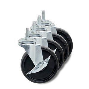 lot 60332 image: Honey-Can-Do SHF-01939 4-Inch Caster Roller Wheels for HCD Shelving Unit, Set of two,Black