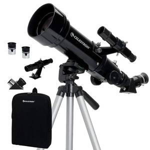 lot 60334 image: Celestron - 70mm Travel Scope - Portable Refractor Telescope - Fully-Coated Glass Optics - Ideal Telescope for Beginners - Bonus Astronomy Software Package - Retail $95.58