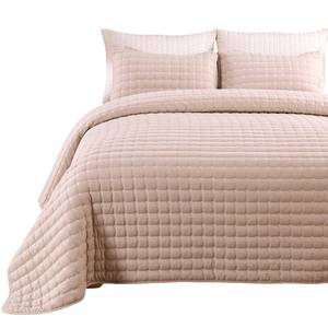 lot 60342 image: Qucover Twin Qulit Bedding Set, 3 Pieces Soft Microfiber Lightweight Extra Long Twin Bedspread & Coverlet Sets, Cross Quilting Stitch Twin Bed Quilt Sets for Adults, (Beige, 68x86)