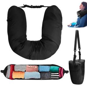 lot 60343 image: KEUYE Stuffable Travel Pillow, Stuffable Neck Pillow for Travel, Travel Neck Pillow Stuffable with Clothes, No Filler, Fits 3 Days Essentials