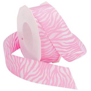 lot 60350 image: Morex Ribbon Zebra Fest Grosgrain Ribbon, 1-12-Inch by 20-Yard, Pink (3413820-022)