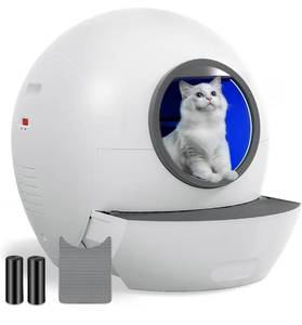 lot 8301 image: KungFuPet Self Cleaning Litter Box, Automatic Cat Litter Box Self Cleaning for Multi Cats, Retails-$450