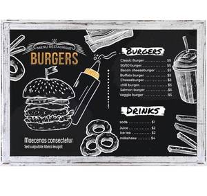 lot 8314 image: DOLLAR BOSS Large Chalkboard for Wall, 48 x 36 White Rustic Wood Framed Chalk Board