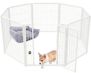 lot 8317 image: FXW Homeplus Dog Playpen Designed for Indoor Use, 32 Height, White, Retails-$150