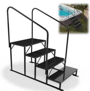 lot 8320 image: 4 Steps Mobile Home Stairs Steps Outdoor, Heavy Duty Stairs for Travel Trailer, Retails-$220