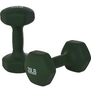 lot 8322 image: 20lb Amazon Basics Neoprene Coated Hexagon Workout Dumbbell Hand Weight