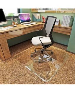 lot 8328 image: Premium Tempered Glass Chair Mat with Exclusive Beveled Edge  36 x 46 Inch  The Ultimate in Office Elegance by Clearly Innovative, Office Chair Mat for Carpet or Hardwood Floor RETAILS $230