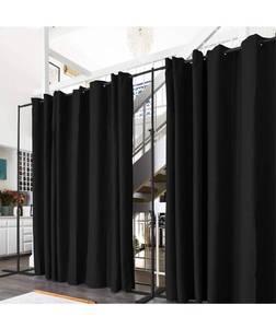 lot 8337 image: End2End Room Divider Kit - X-Large B, 9ft Tall x 14ft - 18ft Wide, Midnight Black (RoomDividersNow) RETAILS $610