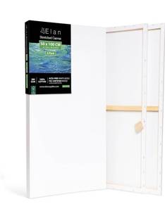 lot 8338 image: Elan Stretched Canvases 20x39, 4-Pack Canvases for Painting, Painting Canvas Bulk, Stretched Canvas for Adults Blank Canvas for Painting, Painting Canvases Paint Canvases for Painting Art Canvas RETAILS BY $52