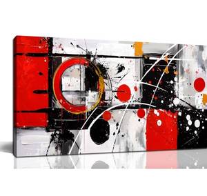 lot 8339 image: Alsingbago Large Abstract Canvas Wall Art for Living Room Bedroom Home Office Red Grey Black Abstract Canvas Prints Modern Wall Decor Ready to Hang Size 20x40 RETAILS $60