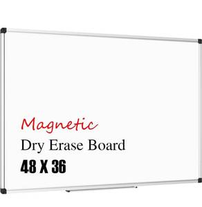 lot 8345 image: XBoard Magnetic Whiteboard 48 x 36, White Board 4 x 3, Dry Erase Board with Detachable Marker Tray RETAILS $74