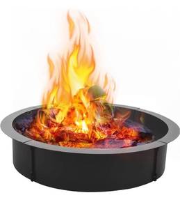 lot 8347 image: Outdoor Fire Pit Ring 45inch Fire Liner Wood Burning Firepits Campfire Ring Heavy Duty inAbove Ground Metal Fire Ring Kit Outdoor 45 Outer 39 Inner for BBQ Grill, Beach Camping RETAILS $139