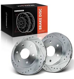 lot 8353 image: Front Drilled and Slotted Disc Brake Rotors