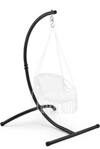 lot 8359 image: Hammock Chair Stands Hanging Hammock Stands, C Stand for Swing Chair Heavy Duty Steel Egg Chair Stand Only, Maximum Weight 330lbs Capacity IndoorOutdoor -Black - RETAILS $92