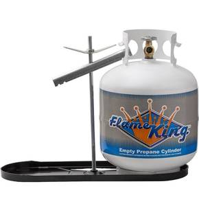 lot 8363 image: Flame King Dual RV Propane Tank Cylinder Rack for RVs and Trailers for 20lb Tanks - KT20MNT (Tanks Sold Separately)