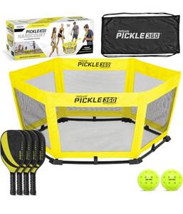 lot 8367 image: GoSports Pickle 360 Paddle Ball Game Set - Choose Original or Hardcourt - Pickleball Without a Court RETAILS $80