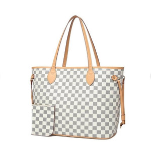 lot 8380 image: Checkered Tote Bag Shoulder Handbag for Women Large Travel Fashion Purse