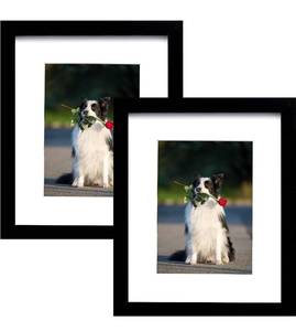 lot 8392 image: Set of 2 PEALSN 8.5x11 Picture Frame, Made of High Definition Real Glass, Black