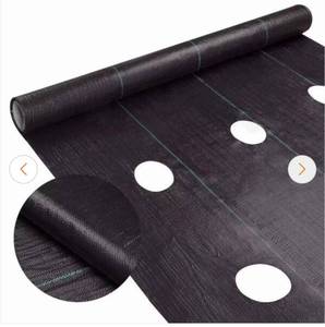 lot 8393 image: 5 ft. x 100 ft. Easy-Plant Weed Block Mulch Weed Barrier Fabric with Planting Hole 4 Dia, 8 Spacing
