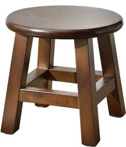 lot 8406 image: Solid Wood Stool 10 inch Wooden Stool for Kids (Brown Round)