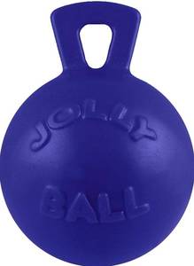 lot 8410 image: Jolly Pets Tug-n-Toss Dog Toy Ball with Handle, 8 InchesLarge, Blue
