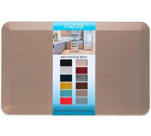 lot 8434 image: ComfiLife Anti Fatigue Floor Mat - 34 Inch Thick Perfect Kitchen Mat, Standing Desk Mat - Comfort at Home, Office, Garage - Durable - Stain Resistant - Non-Slip Bottom (20 x 32, Beige) RETAILS $46