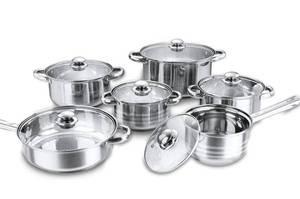 lot 8444 image: Kunst &amp Kuche Constance Series 12 PCS Stainless Steel Pot Cookware Set Kitchen RETAILS $85