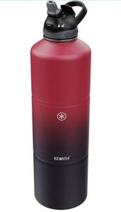 lot 8449 image: ICEWATER-128 oz,One gallon, Insulated Water Bottle With Straw, Auto Straw Lid, Pop-up Top, One-hand Operation, Lockable Lid, Leak Proof, Double Walled Vacuum Stainless Steel (128 oz, Dark Rainbow)