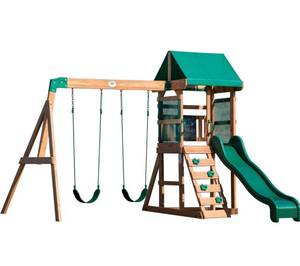 lot 8501 image: Backyard Discovery Buckley Hill Wooden Swing Set BOX ONE OF TWO