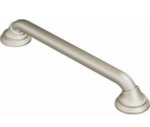 lot 8522 image: Bathroom Safety 48 Inch Designer Grab Bar with Curl Grip, Brushed Nickel