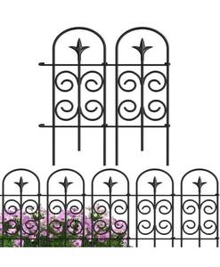 lot 8528 image: AMAGABELI GARDEN &amp HOME 8 Panels Decorative Garden Fences and Borders for Dogs 32in(H) x 10ft(L) No Dig Metal Fence Panel Garden Edging Border Fence for Animal Barrier Fencing for Flower Bed Yard Patio RETAILS $40