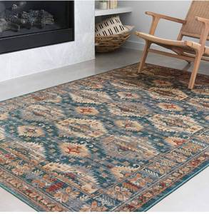 lot 8541 image: Loloi II Isadora Collection ISA-06 LagoonMulti, Transitional 6-0 x 9-0 Area Rug, Retails -$140