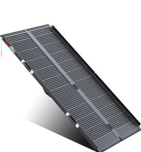 lot 8544 image: 6FT No-sew Non-Slip Aluminum Wheelchair Ramp, Folding Portable, Weight Capacity Up to 600 LBS, Retails-$270