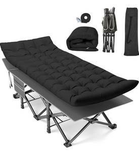 lot 8554 image: Suteck Camping Cot, 32In XXL Folding Camping Cot Heavy Duty Sleeping Bed