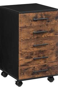 lot 8557 image: HOOBRO 5-Drawer Chest, File Cabinet, Office Cabinet, Filing Cabinet with Drawers, Rustic Brown, Retails-$100