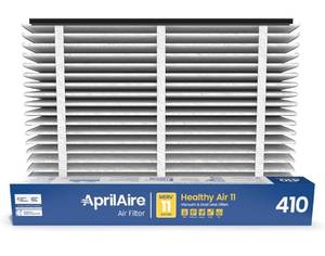 lot 8558 image: AprilAire 410 Replacement Filter for AprilAire Whole House Air Purifiers - MERV 11, 16x25x4 Air Filter