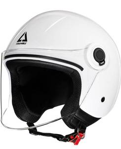 lot 8597 image: SIZE MEDIUM TRIANGLE Open Face Motorcycle Helmet 34 Half Helmets with Clear Visor for Men Women DOT Approved BLACK