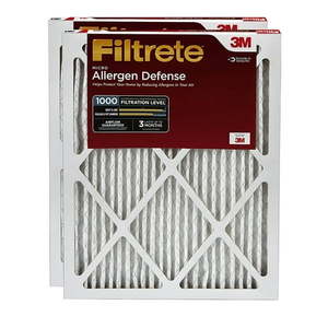 lot 8599 image: Filtrate 16x25x1 AC Furnace Air Filter MPR 1000 Micro Allergen Defense 2-Pack