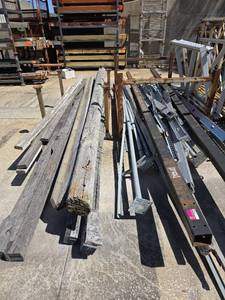 lot 31860 image: Assorted Lot of Steel Aluminum and Wood W 2 Racks